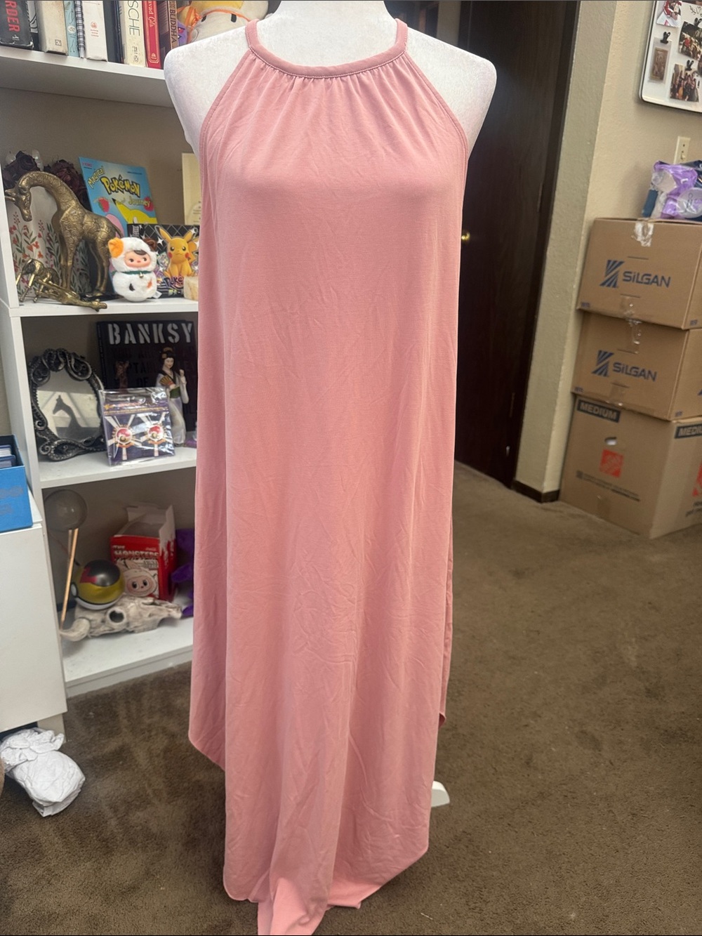 Double Zero Blush Pink Halter Maxi Dress